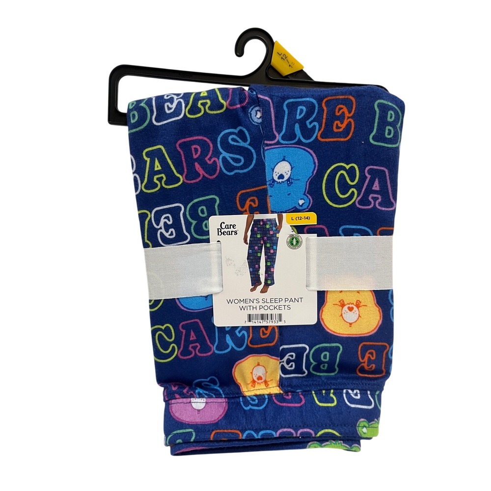 Care Bears Womens Sleep Pants Pockets Lounge Pajama Bottoms Blue L 12-14